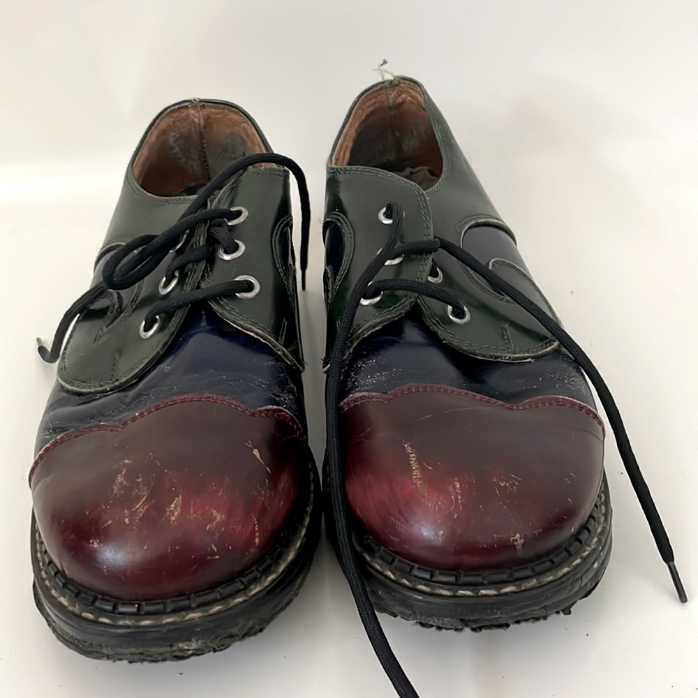 Vintage John Fluevog Shoes With Angel Soles and Multicolor Derby Swirl